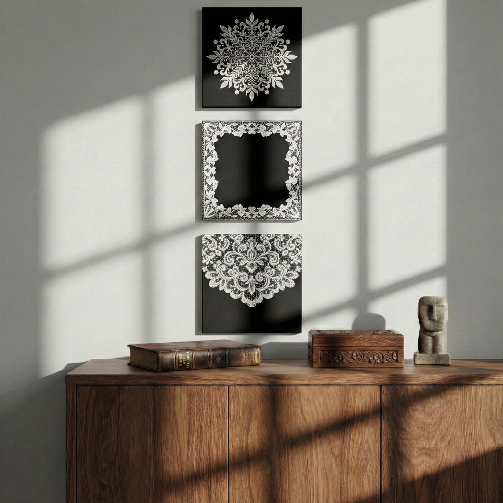 Ornamental Lace Mandala Wall Art
