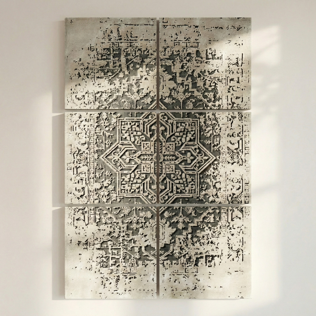Antique Stone Pattern Wall Art Set