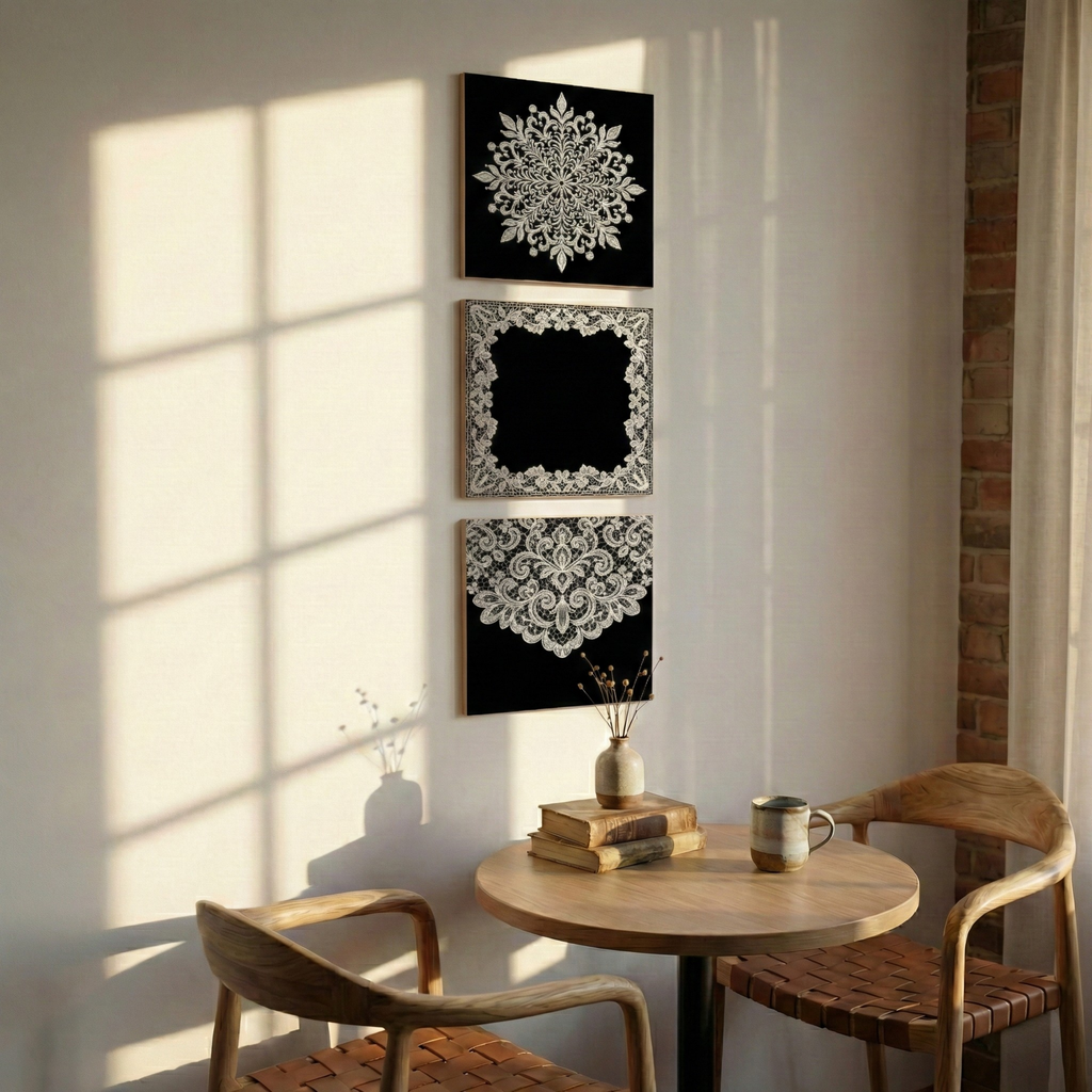 Ornamental Lace Mandala Wall Art